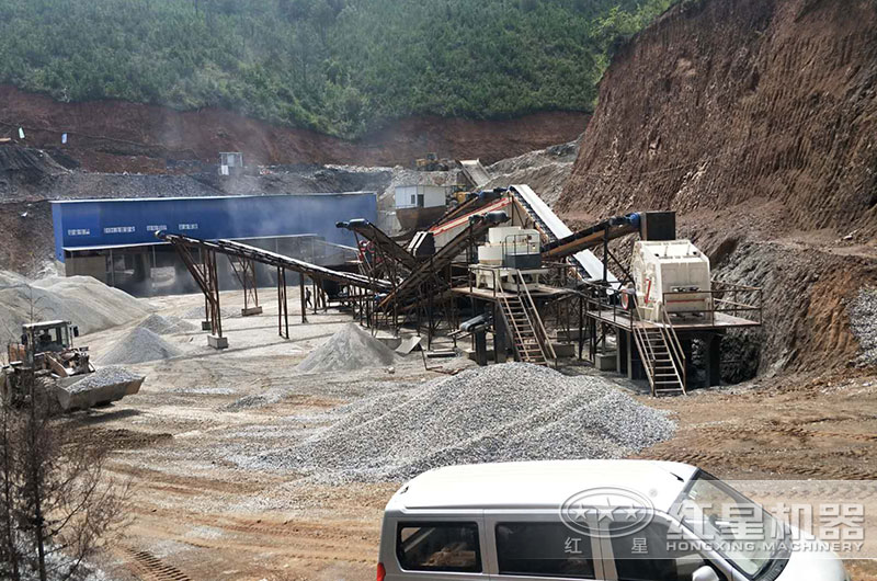 固定式玄武巖破碎生產(chǎn)線現(xiàn)場配置