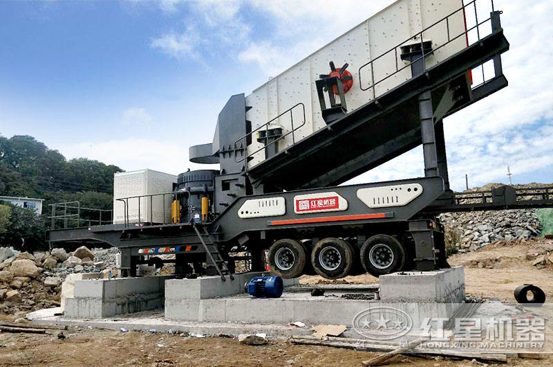 移動(dòng)式石子破碎生產(chǎn)線,圓錐破+篩分