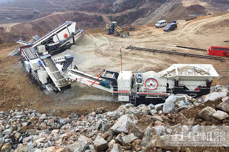 鄂破移動式破碎機(jī)+圓錐式篩分移動破碎機(jī)